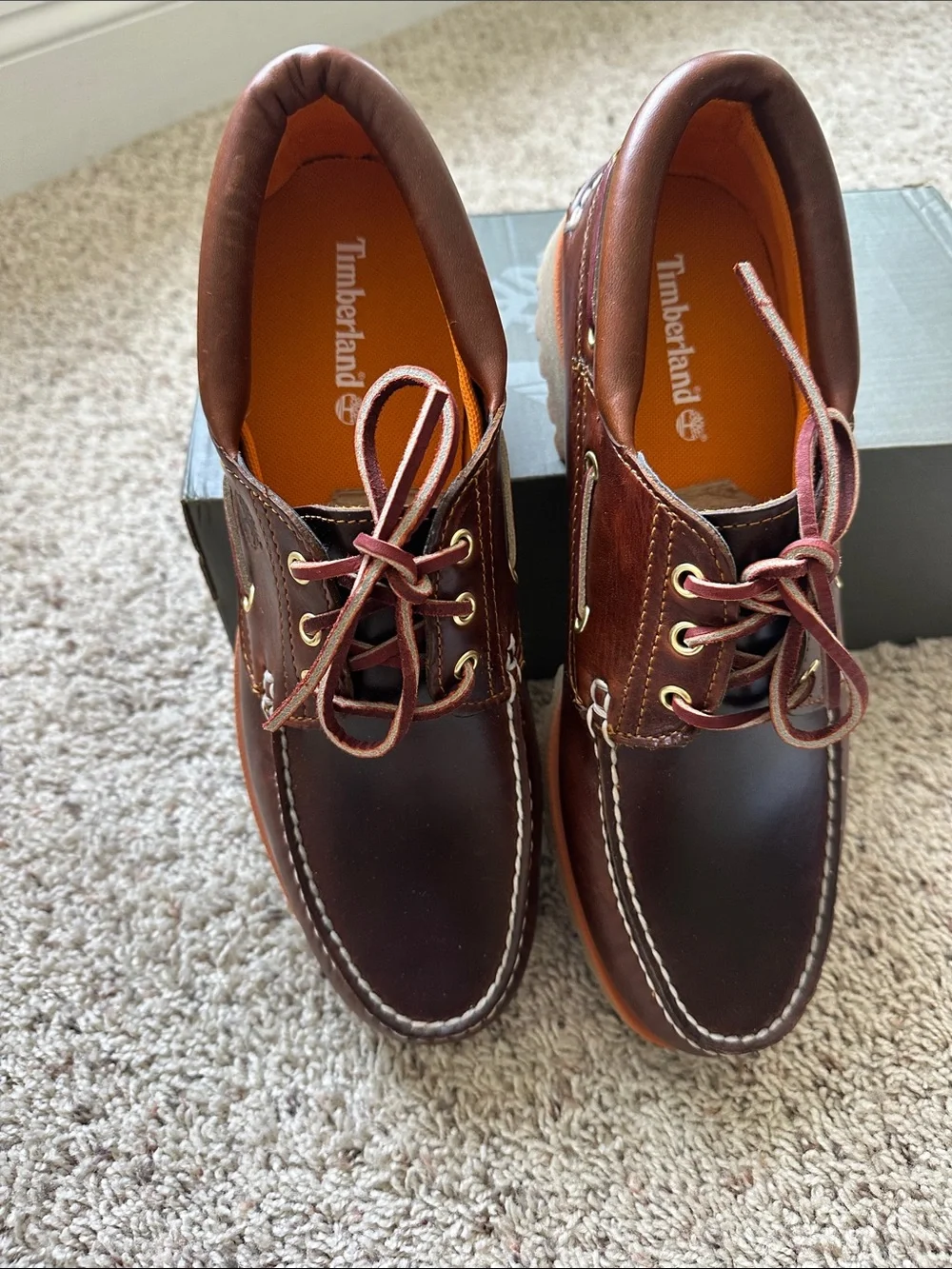 Timberland Men's Dark Brown Leather Boat Shoes